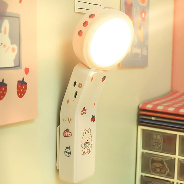Sängbordslampa i sovrummet för studier, skrivbord för flickor White plug-in