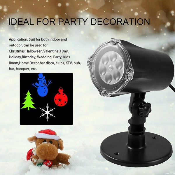 Vattentät utomhus/inomhus 4w 4 led färgglad led projektor
