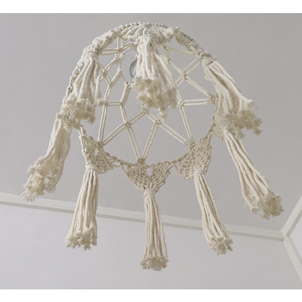 Bohemisk handgjord vävd lampskärm Macrame vägghängande lampa