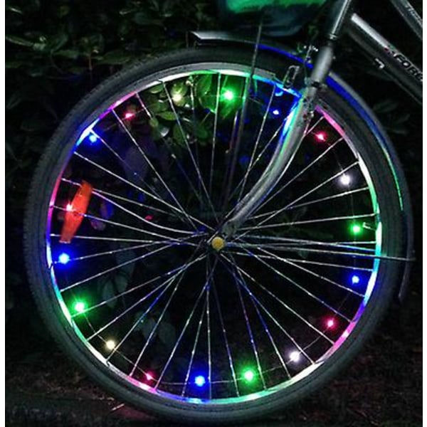 Led cykelhjulsljus med batterier ingår (färgglada)