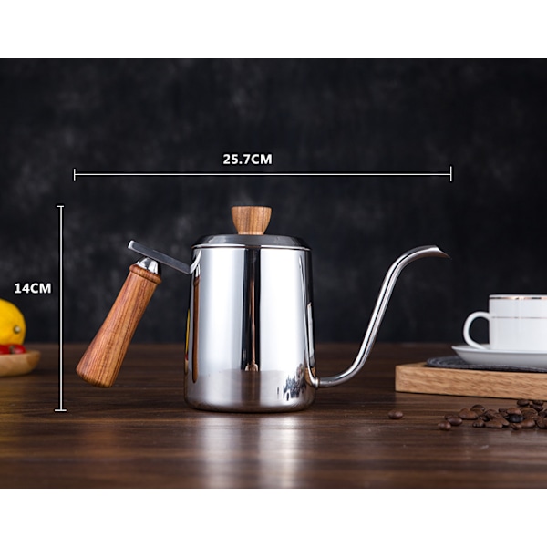 600ml kaffekanna 304 rostfritt stål lång smal