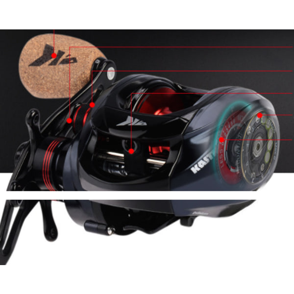 Dubbla bromssystemrulle 8KG Max drag 11+1 BBs 6,3:1 hög