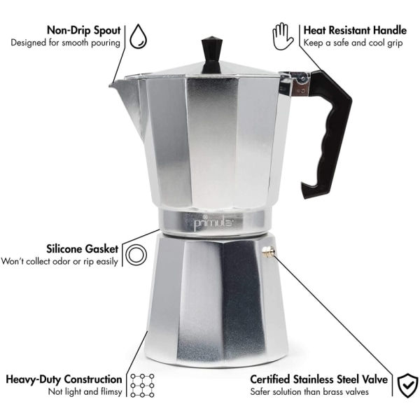 Kaffebryggare i aluminium Slitstark Moka Cafeteira Expresso