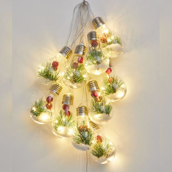 Julbelysning Led Imitation Bulb Light String, Room Gold red fruit golden shell