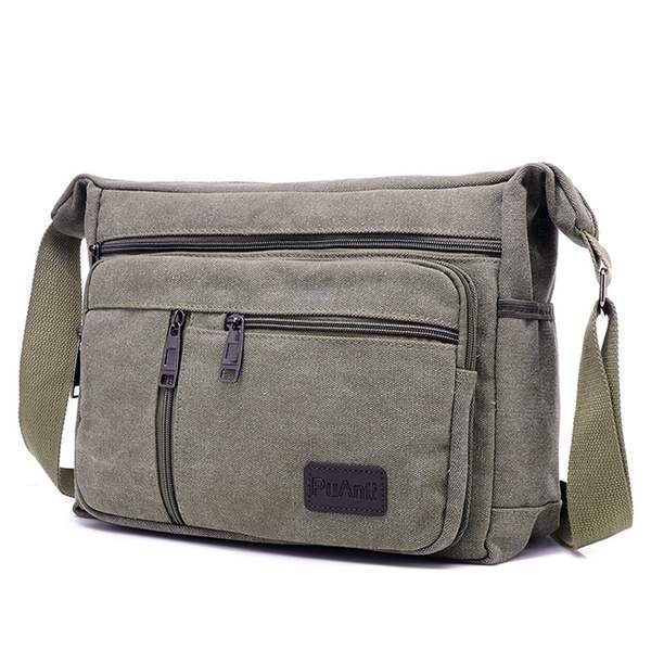 Mode Canvas Enkel axelväska Män Kvinnor Unisex Travel