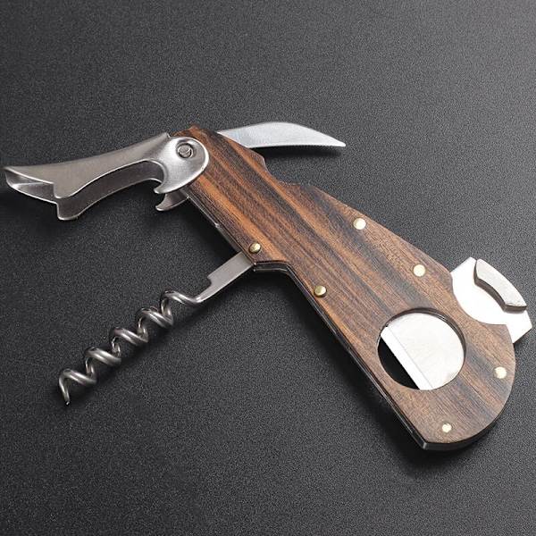 4 i 1 Cigarr Cutter Set Multifunktionell Travel Trä