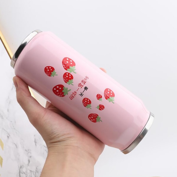 Söt Strawberry Girly Isolerad vattenflaska i rostfritt stål