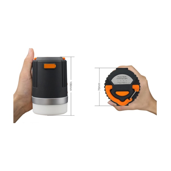 Bärbar campinglykta 4W 4-läges multifunktions- USB