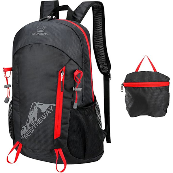 20L Foldbar Rygsæk Ultralet Bærbar Rygsæk Letvægts Foldbare Rygsække Vandtæt Multifunktionel Ultralet Folderygsæk Camping Black