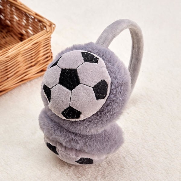 Søte Fotball Vinter Ørevarmere For Barn Varme Fuzzy Faux Fur Ørevarmere Termisk Pluss Ørevarmer Hodebånd For Jenter Gutter Grey