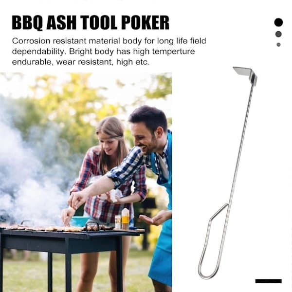 46 cm grillspade askeskraper vedovn rustfritt stål peisspade