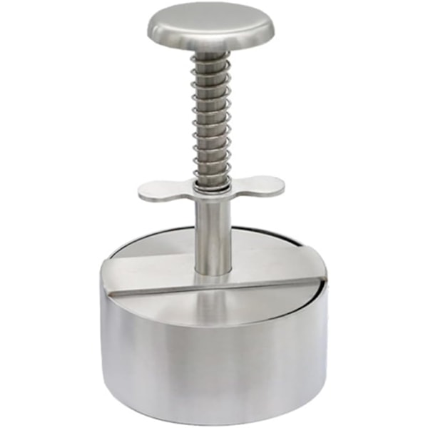 Justerbar Burgerpresse Hamburger Patty Maker med fjederknap, rustfrit stål non-stick fyldt hamburgerpresse maker 8cm