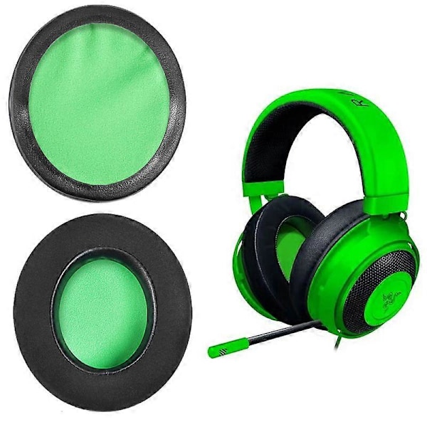 Øreputer og hodebånd erstatningsputer for Razer Nari Ultimate 7.1 Gaming Headset black green ice gel