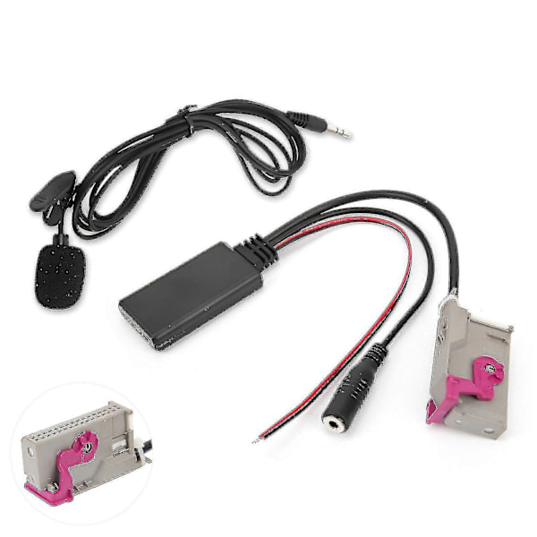 Bluetooth 5.0 Aux Kabel Adapter med Mikrofon Erstatning for A3 A4 A6 A8 Tt R8 Rns-e Hovedenhet