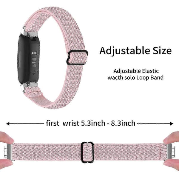 Til Fitbit Inspire 3 Wave Shape Vævet Nylon Smartwatch Rem Erstatningsarmbånd Multicolor Style G