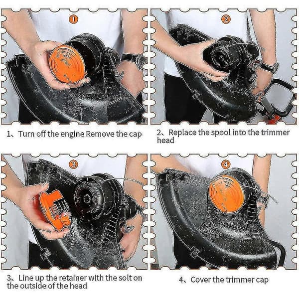 Utskiftbare spoler for Black+decker Af-100 trimmerlinje -Sy -Sy 4 pack