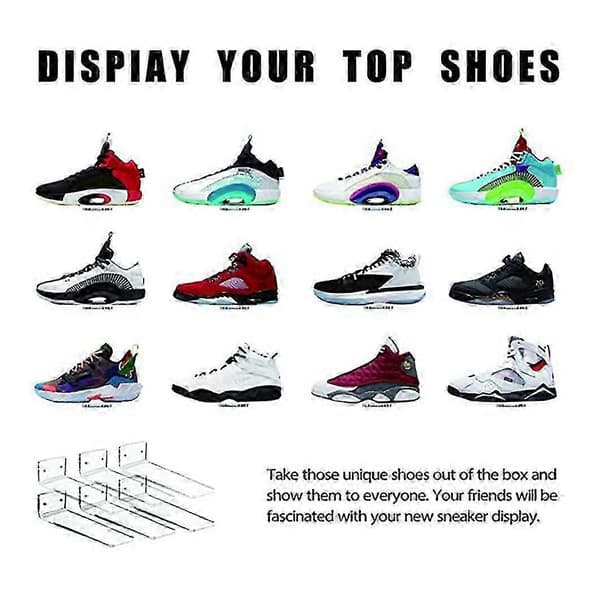 6 Pak Flydende Sko Display, Hylder Vægmontering Levitating Sko Display Stand Til Sneaker Samling