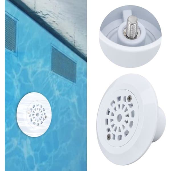 Poolavlopp, plastpoolutlopp, vit, ytterdiameter 45 mm, innerdiameter 38 mm