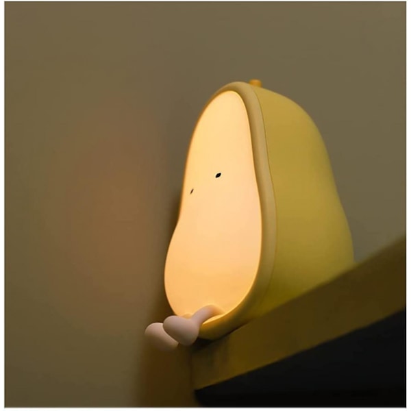 Natlys til Børn USB Genopladelige Lamper, BPA-Fri ABS+Silikon Sengelampe til Amning, Farveskiftende, Gul Pære