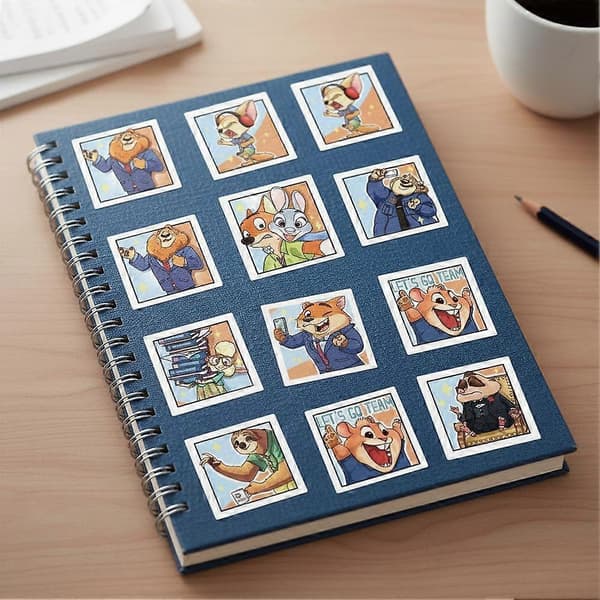 Zootopia rullklistremerker for utklippsbok, journal og forsegling av gavepakker B