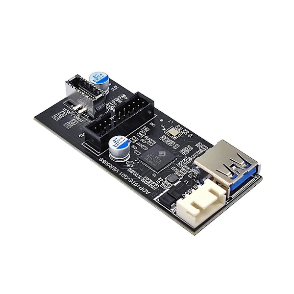 Header 19Pin till Typ E + 19Pin Moderkort 1 till 2 Splitter USB 3.0 Hub USB Adapter Anslutning USB 19P