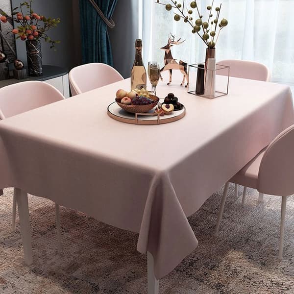 Premium lyserød dug, pletafvisende, til alle årstider, rektangulær 140x220 cm