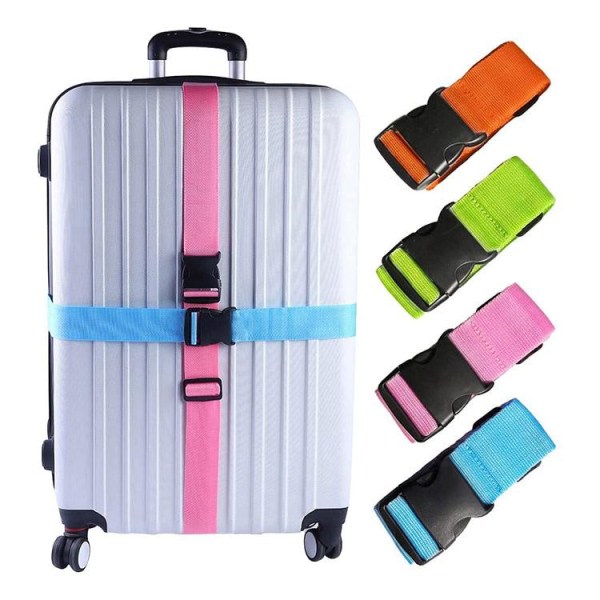 Bagageband / bagageband / bagagebälte - rem till resväska Svart pink