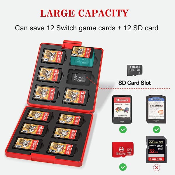 Nintendo Switch Lite NS Etui - Kan rumme op til 12 spil