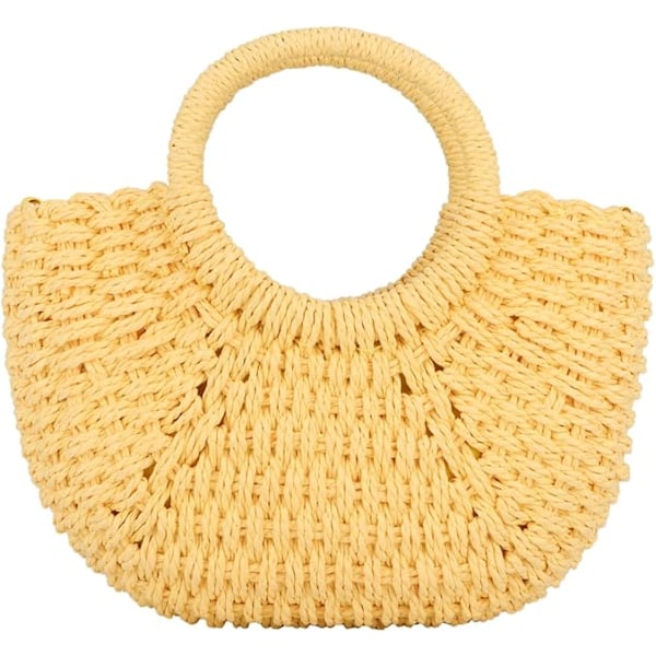 Stråväska för damer, vävd crossbody axelväska handväska satchel för sommaren Amarillo