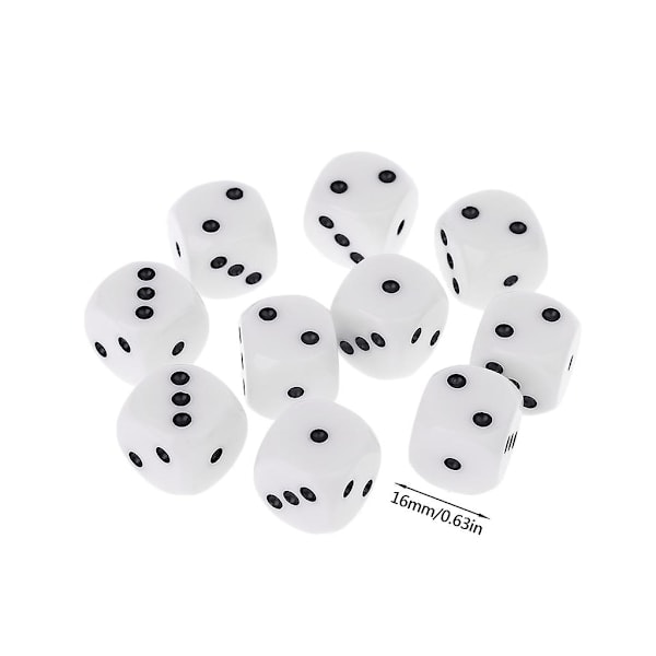 10kpl 16mm D3 Kuusisivuiset Nopat Pallot Dungeons & Dragon D&d Rpg Poly Pöytäkoneelle F