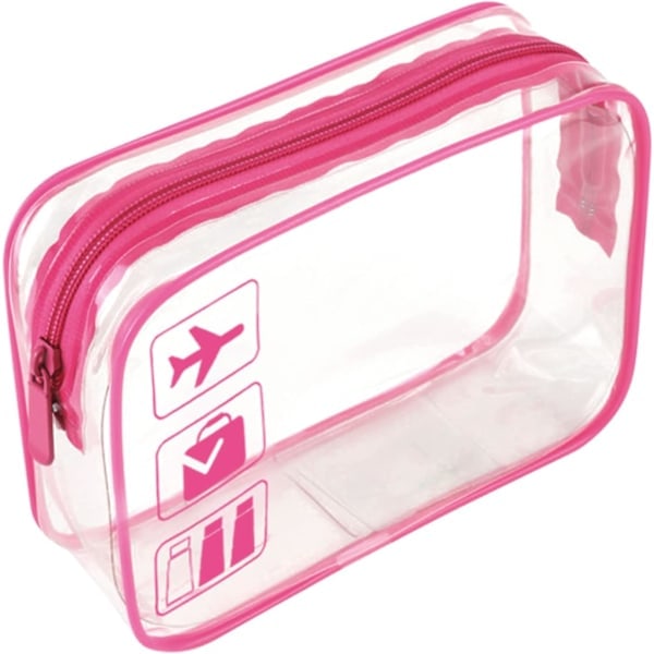 Genomskinlig Resenecessär, TSA-godkänd, 1 liter, Genomskinlig Flygplatsnecessär, Genomskinlig Necessär, Genomskinlig Duschväska, Genomskinlig Säkerhetsväska rose Red 4pc