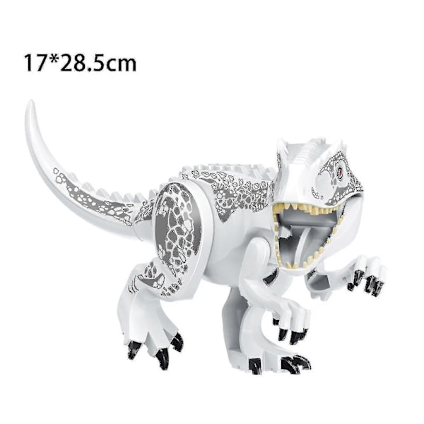 Dinosaurfigurer, Indominus T Rex klodser, Stor dinosaurklods, Børnefødselsdagsfest white hybrid tyrannosaurus rex