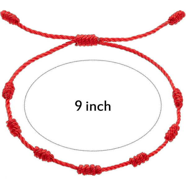 6 stycken sommarsträngarmband Röda armband Röd snöre Justerbart armband Röd