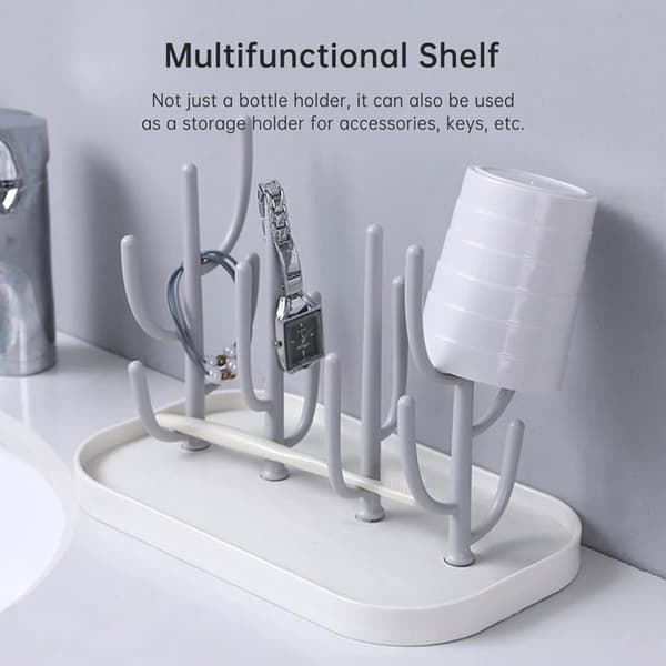Pulloteline, puunmuotoinen pulloteline, irrotettava tippa-alusta, pullonkuivausteline