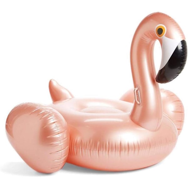 Flamingo Pool Float, Oppustelig Swimmingpool Flåde Ride on Pool Lounger Vandlegetøj til Sjov (Rose Gold)