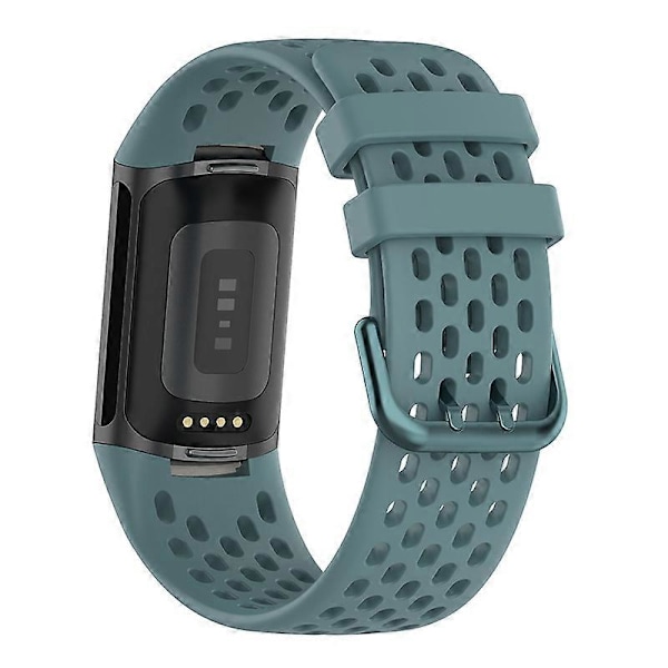 Blød silikone sportsudskiftningsurrem med åndbare huller til Fitbit Charge 6/5 Multicolor Style E