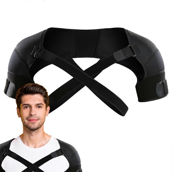 Dobbelt skulderstøtte, skuldersmerte lindring dobbelt skulderstøtte, justerbar skulderstøtte til rotator cuff, AC-led smerte lindring S
