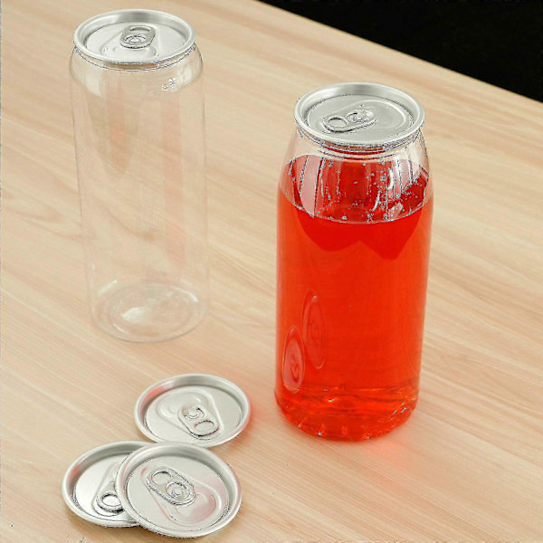 10 st Plastburkar Dryckesflaskor Förseglade Burk Mjölk Te Juice 500ml Burk Med_lock