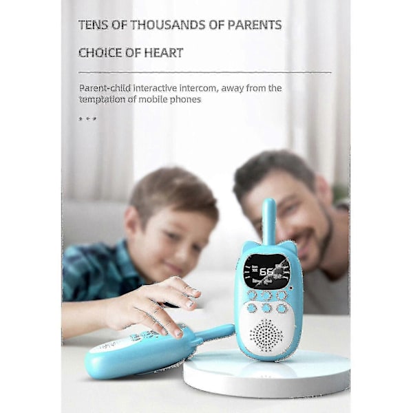 2 stk. Walkie Talkies til børn 3 km Lang Rækkevidde Walky Talky Baby Julegave Nytårsgave Pink Blue
