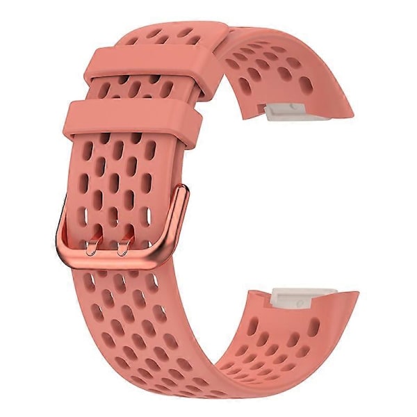 Blød silikone sportsudskiftningsurrem med åndbare huller til Fitbit Charge 6/5 Multicolor Style C