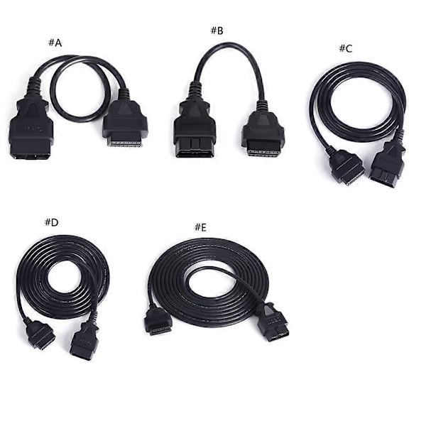 OBD2 forlængerkabel han til hun 16-pin strømførende 16PIN værktøjs forlængerkabel 0.5 meters