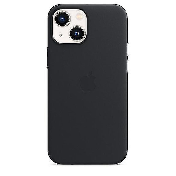 Læder Telefon Cover Til Iphone 13 Mini Læder Cover Med Magsafe Midnight Black