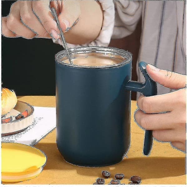 Rustfrit stål store krus dobbelt lag Esspresso låg 450ml