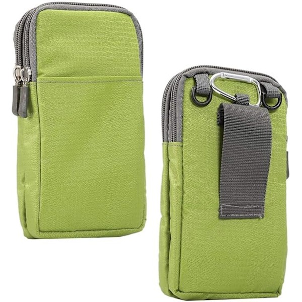 Skulderveske for mobiltelefon, 6,5 tommer Mini håndveske Sport Telefon Skulderveske Messenger Bag Lommer med låsbar karabinkrok Green