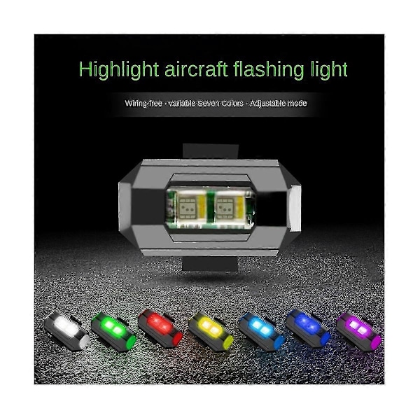 4 st 7 Färger Drönare Stroboskopljus USB LED Anti-kollision Cykel Bakljus Drönare Nattflygning Mini Signalblixt