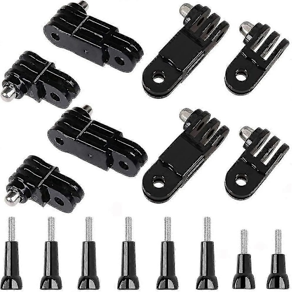 3-veis Justerbar Svingarmfeste For Gopro Svingarmforlengelse Tripod Adapter Med 8 Tommelskruer For Gopro Kamera Sports Kamera, Svart 16 Deler -