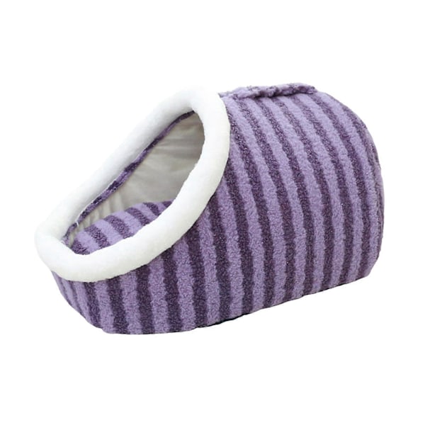 Hundeseng med overdækket hule, hyggelig gemmested til kæledyr, hyggelig hule hundeseng, hundetøffelseng, hyggelig gemmested til kæledyr, hundeseng med overdækket hule varm tøffel Purple