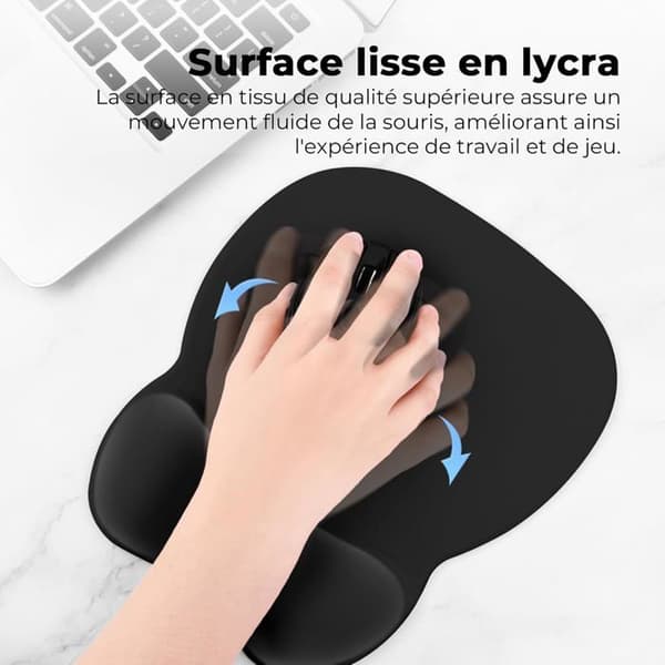 Musemåtte med ergonomisk håndledsstøtte, 4 mm musemåtte med hukommelsesskumfyld, musemåtte til pc, computer