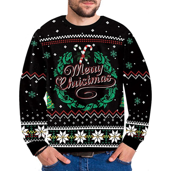 Julegenser Dame Stygg Julegenser Familie Juletopp Genser Rund Hals Vinter Julenissen Reinsdyr Snøfnugg Negro - Feliz Navidad S