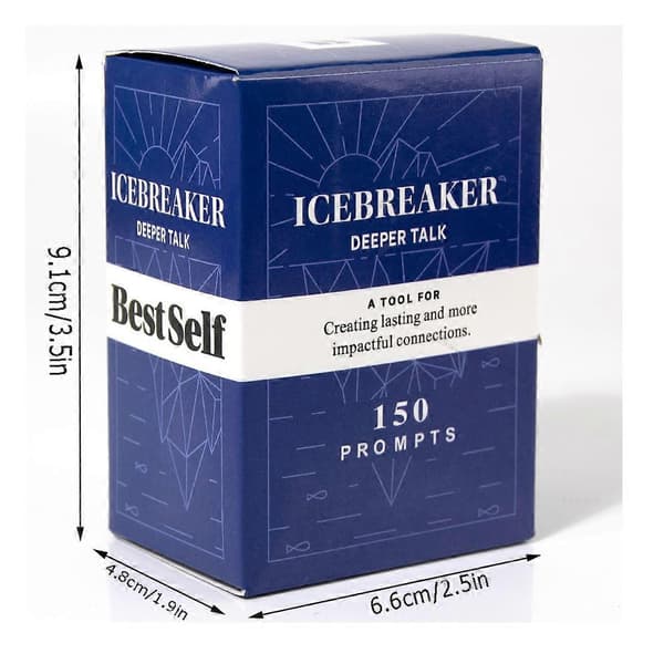 BestSelf Co. Kortspil Deeper Talk Deck - Icebreaker Deep Talk: Kortspil til voksne til at knuse indledende samtaler
